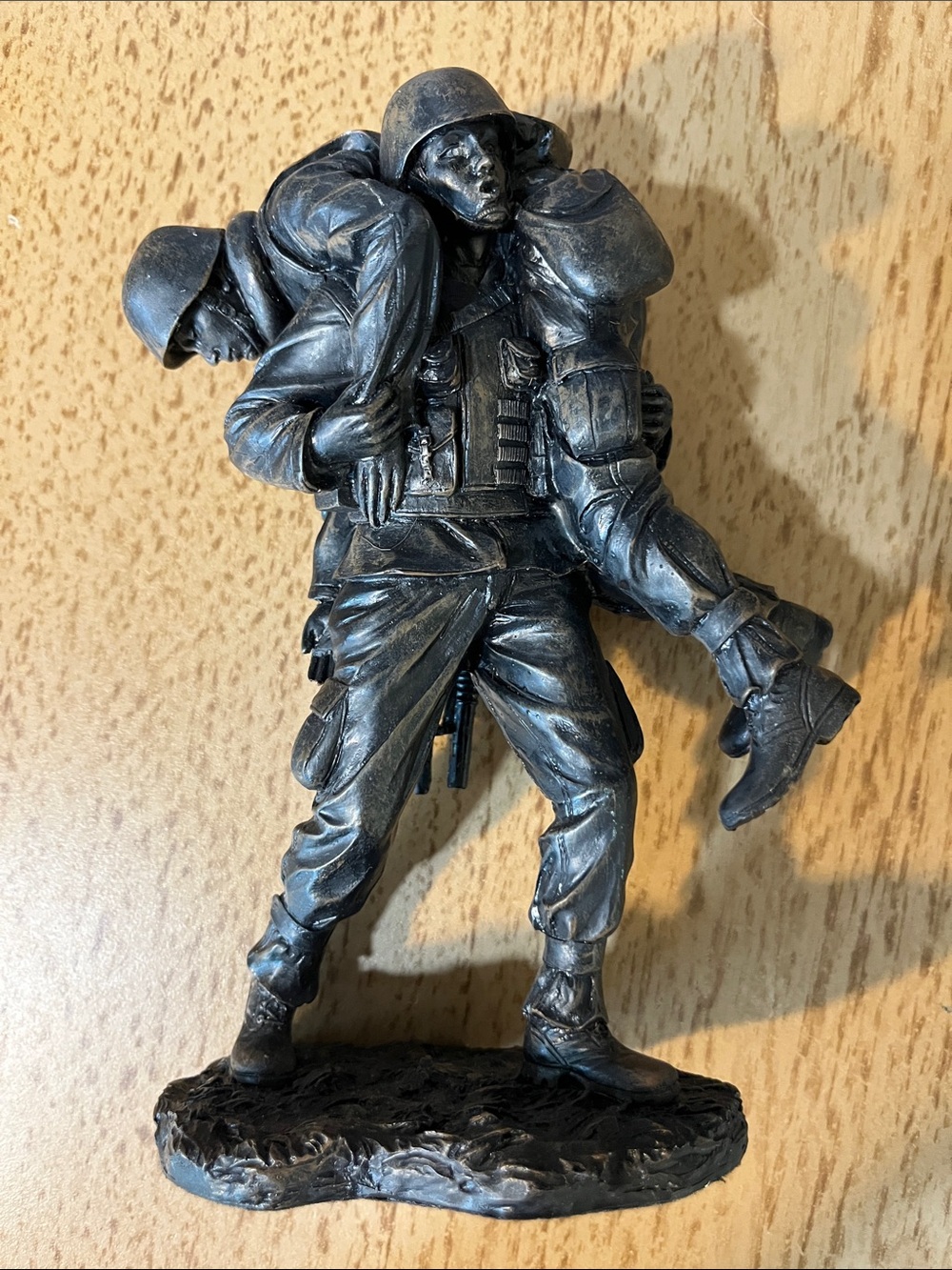 Gray Rescue Soldier Sculpture Figurine - Unbranded